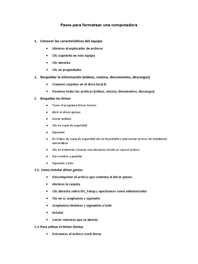 Pasos para Formatear Una Computadora | PDF | Archivo de computadora ...
