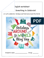 8th U3 - L3 Let's Celebrate. Holidays and Festivals Around The World