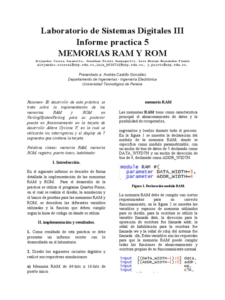 Informe Practica 5 | PDF | Almacenamiento de datos de la computadora ...