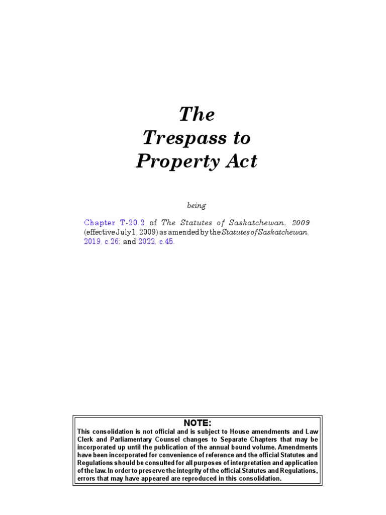 Trespass On Private Property PDF
