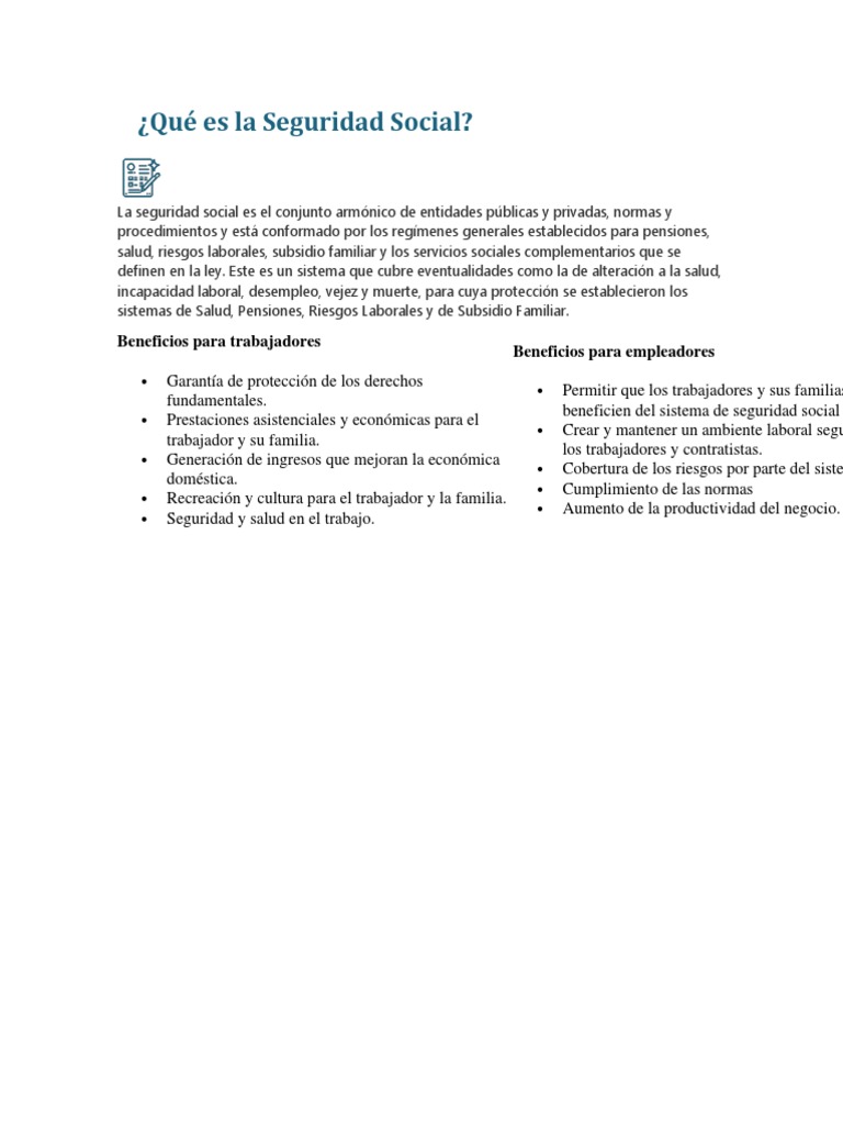 Qué Es La Seguridad Social PDF