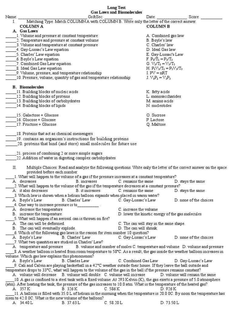 Long Test | PDF
