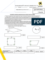 Cours Griffon - Test Maths - Entrée en 6e - Géométrie