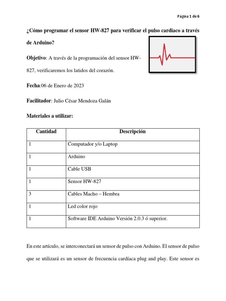 Programación del sensor HW-827 con Arduino | PDF | Capilar | Arduino
