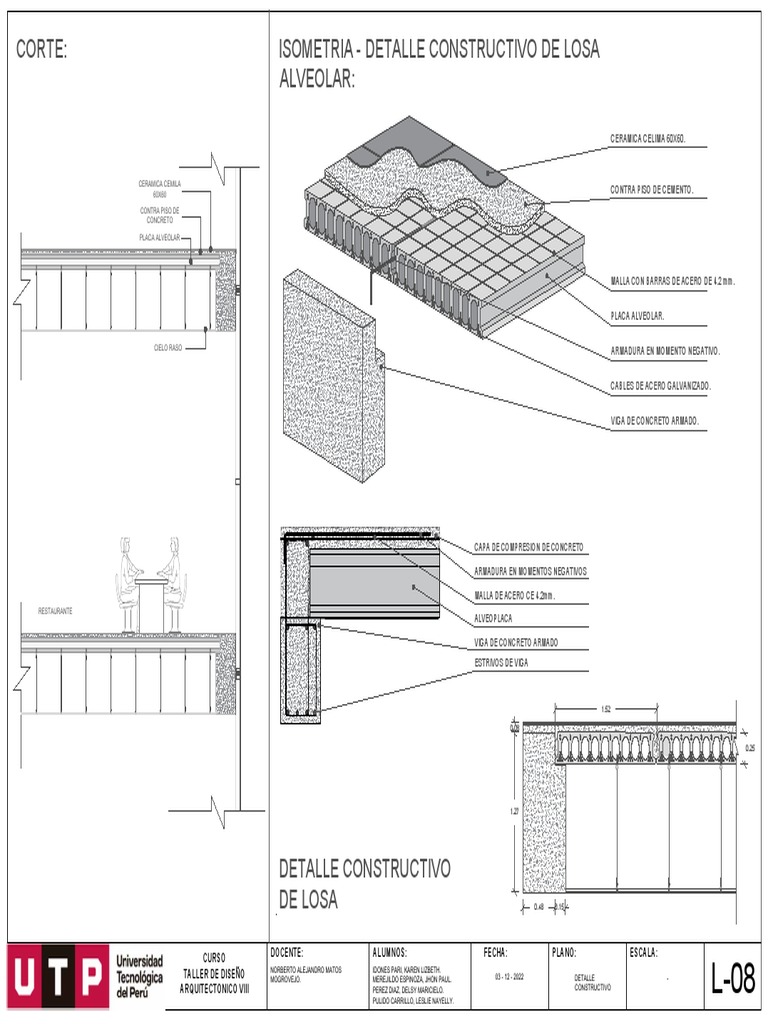 Detalle Constructivo de Losa Alveolar | PDF