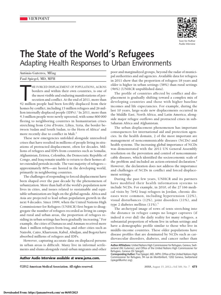 Urban Refugees and Health Challenges | PDF
