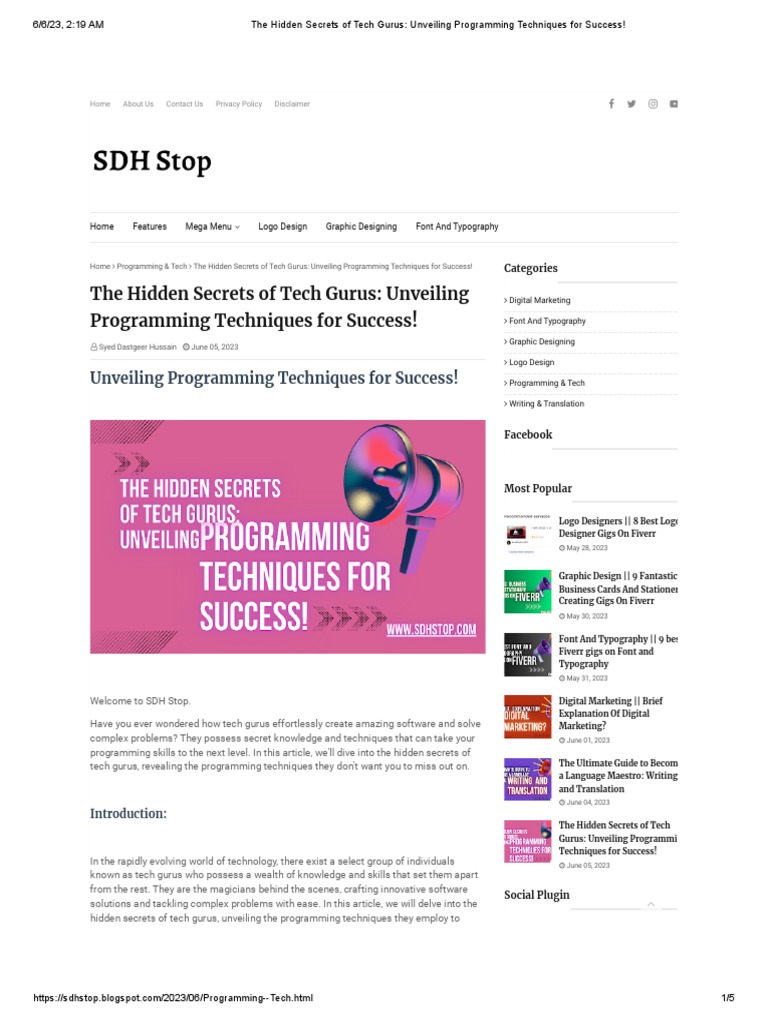 The Hidden Secrets of Tech Gurus_ Unveiling Programming Techniques for Success! PDF Computer