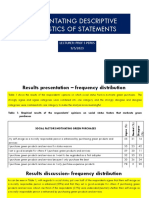 Presentating Descriptive Statistics of Statements