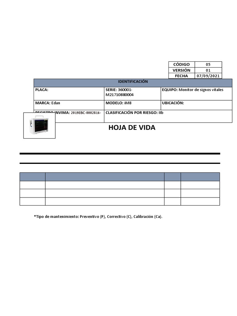 Monitor de Signos Vitales Edan iM8 | PDF