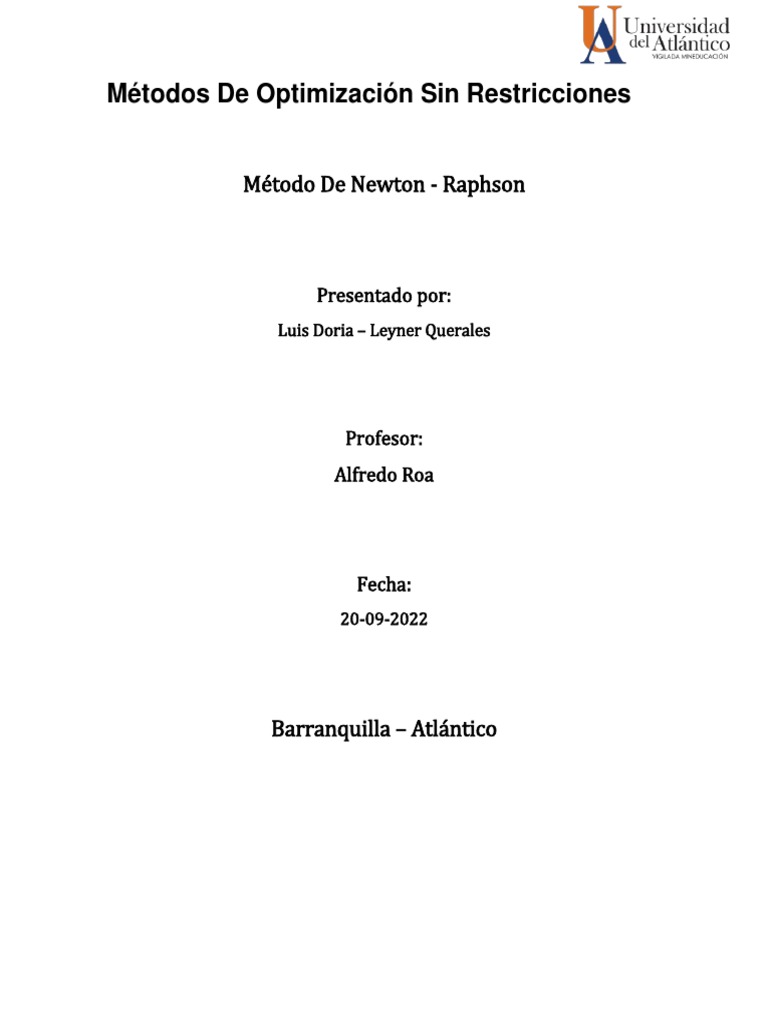 Newton S Method Descargar Gratis Pdf Optimización Matemática