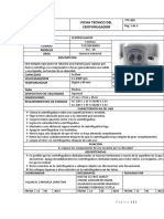 Ficha Tecnico de Equipo Centrifugador