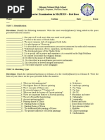 3RD Quarter Exam in Mapeh 8