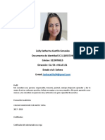 Zully Katherine Castillo Gonzales Documento de Identidad CC 1118557194 Celular: 3219976815 Dirección: CLL 53 c-N11d 151 Estado Civil: Soltera E-Mail