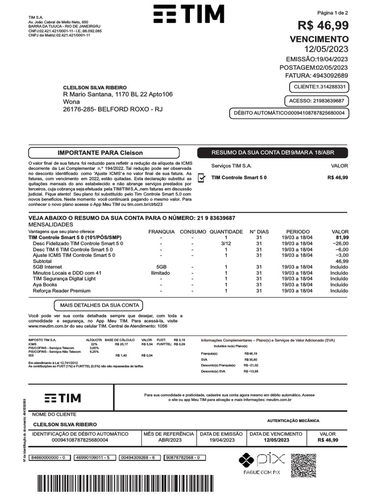 Comprovante Tim, PDF, Bancos