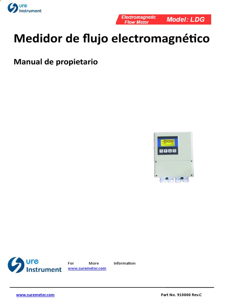Spanish SURE Instrument Flowmeter Manual 910000 Rev. C