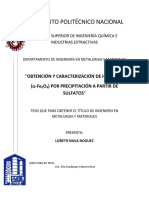 Obtención y caracterización de Hematita (α-Fe2O3) por precipitación a partir de sulfatos.