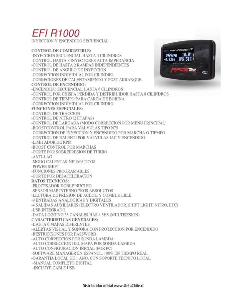 ficha-tecnica-racetecR1000 | PDF