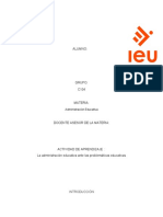 La Administración Educativa Ante Las Problemáticas Educativas