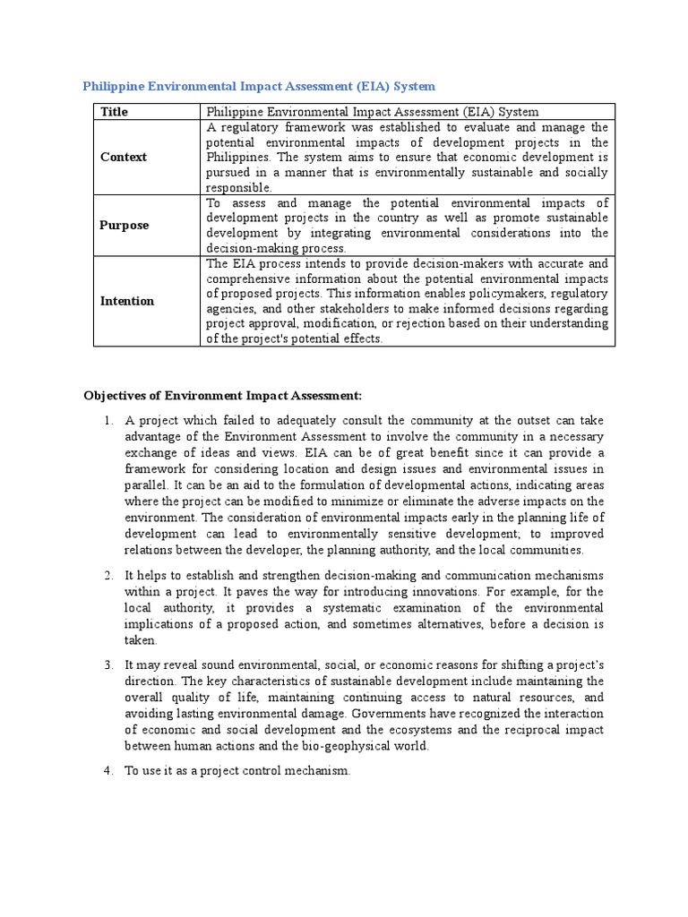 Philippine Environmental Impact Assessment (EIA) System PDF