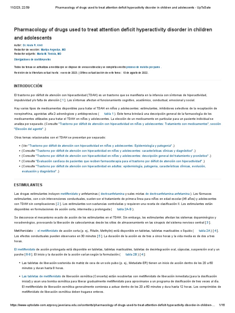 Pharmacology of Drugs Used To Treat Attention Deficit Hyperactivity ...