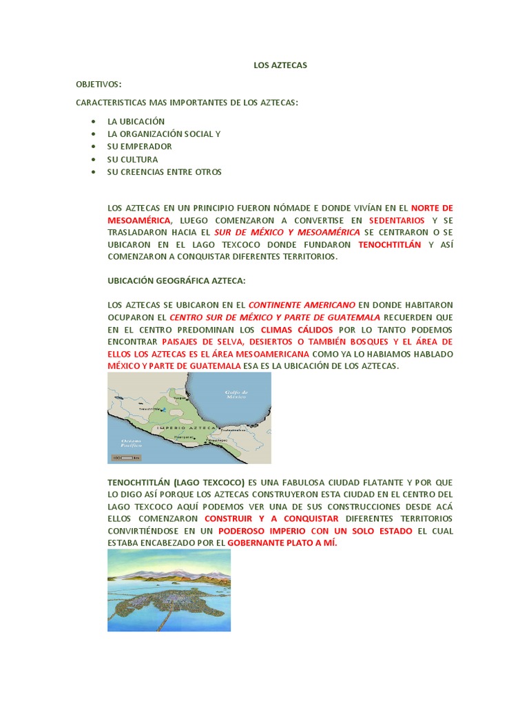 Los Aztecas Pdf Mesoamérica Civilización Maya