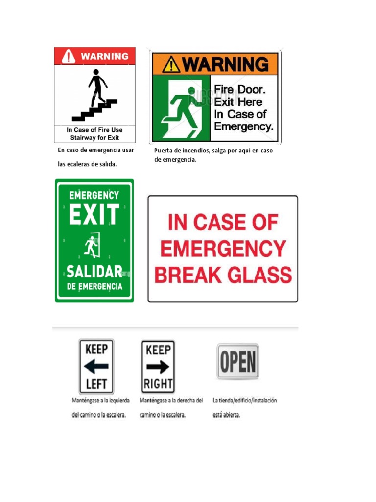 Señales de Emergencia en Ingles PDF