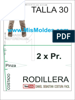 Pantalon Tactico Molde Gratis talla 30 