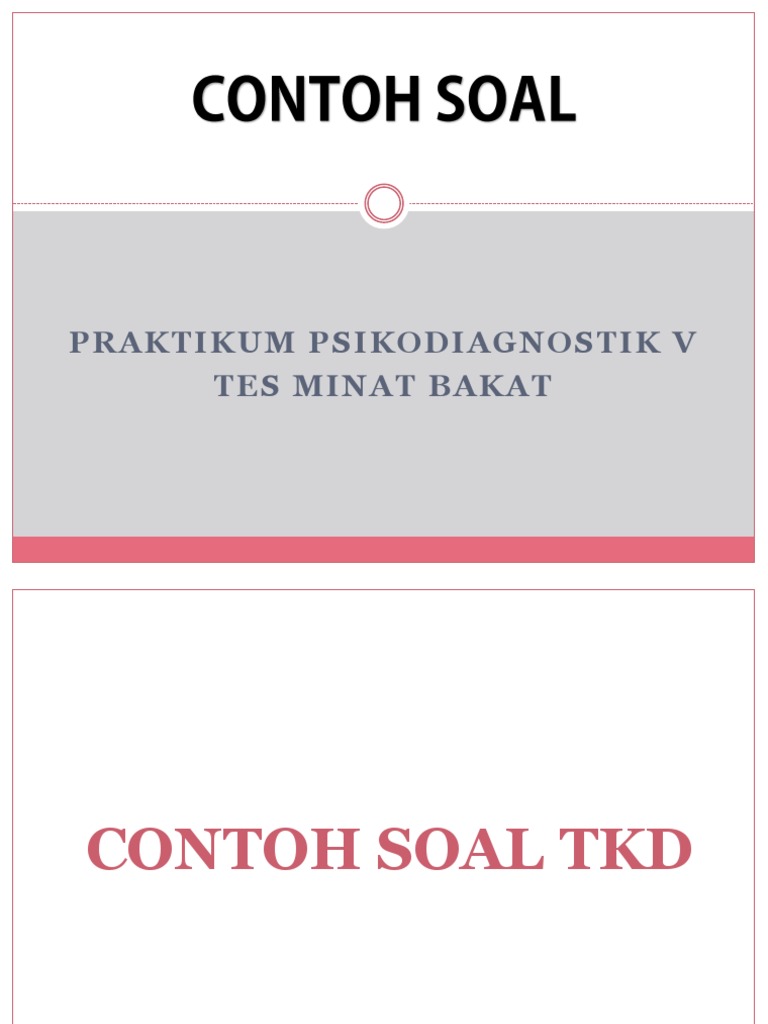 Contoh Soal TKD, Rmib Dan TKF | PDF