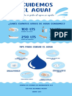 Infografía Informativa de Cuidado Del Agua Ilustrada Celeste y Azul