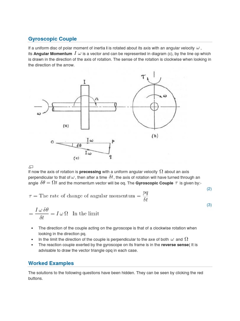 Gyroscopic Couple | Rotation Around A Fixed Axis | Gyroscope