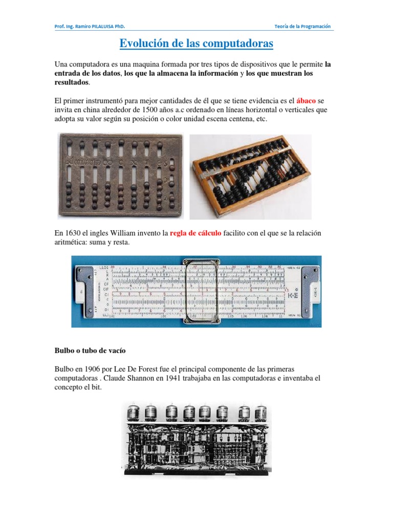 001 Evolución de Las Computadoras - Hardware - 2023 | PDF
