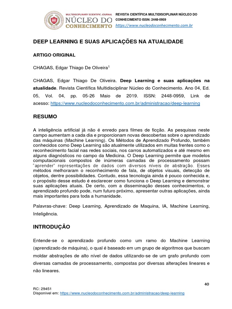 Deep Learning: Aplicações e Avanços | PDF | Aprendizagem profunda ...