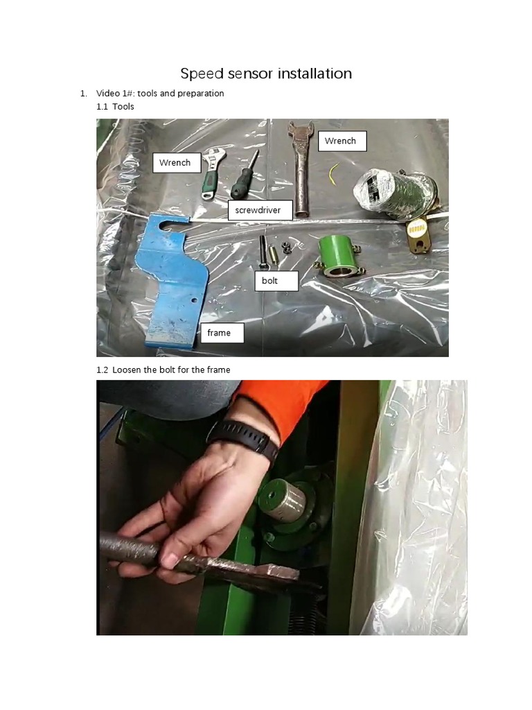 Speed Sensor Installation PDF