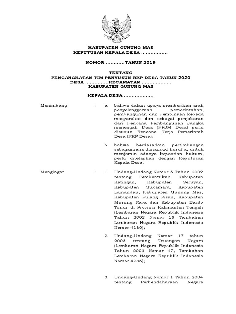 SK TIM Rkpdesa | PDF