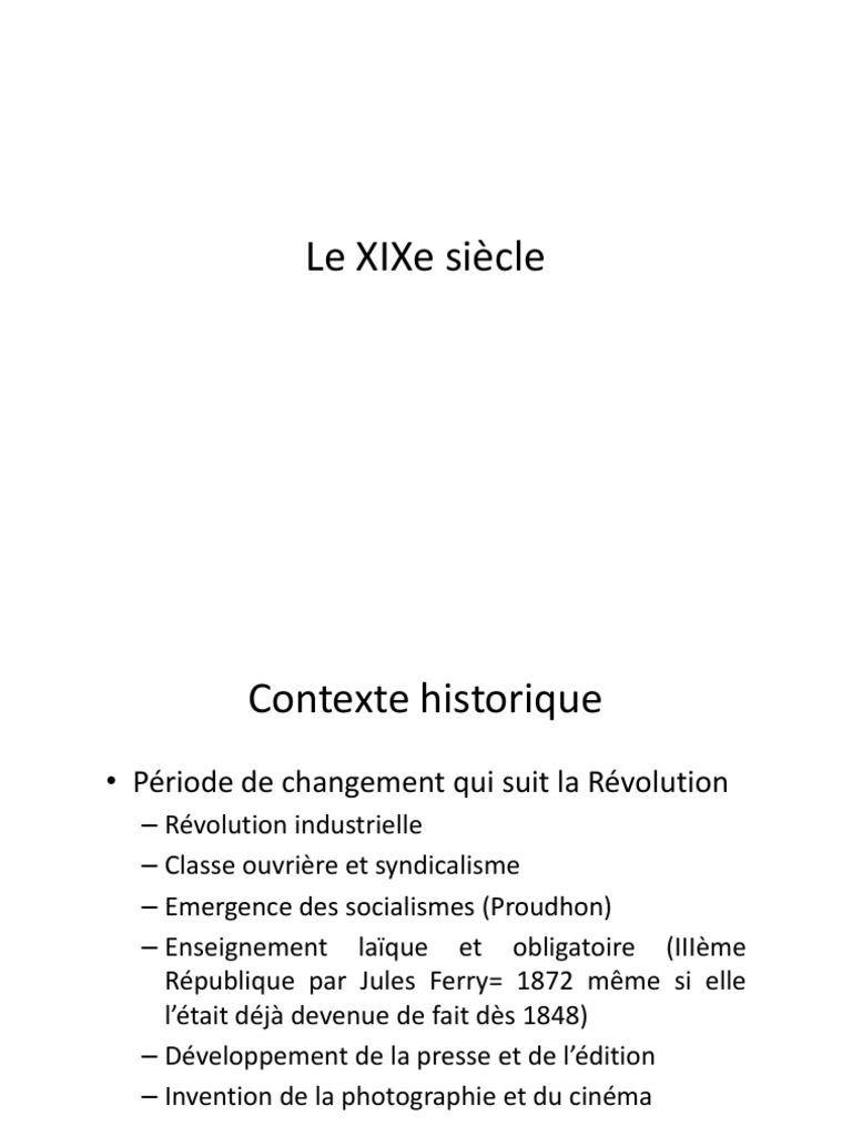 Cours XIXe Siècle PDF