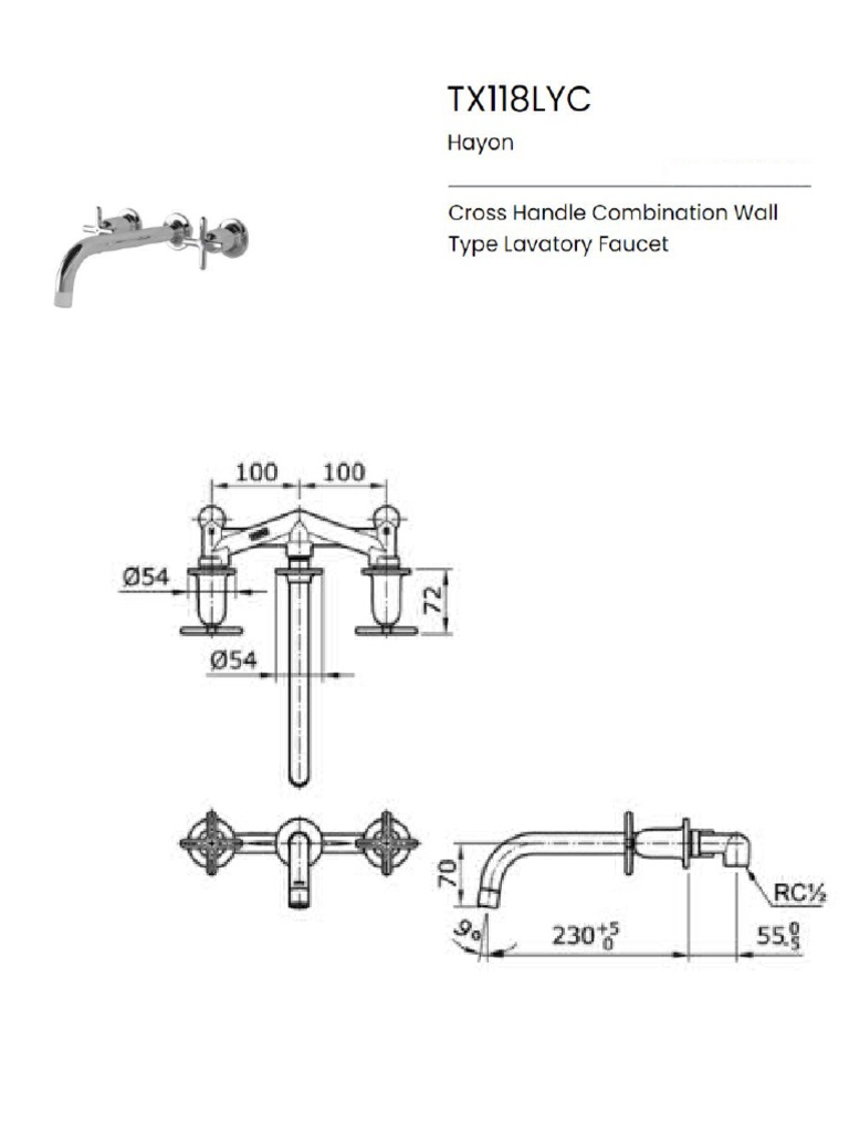 Lavatory Faucet TOTO TX118LYC PDF