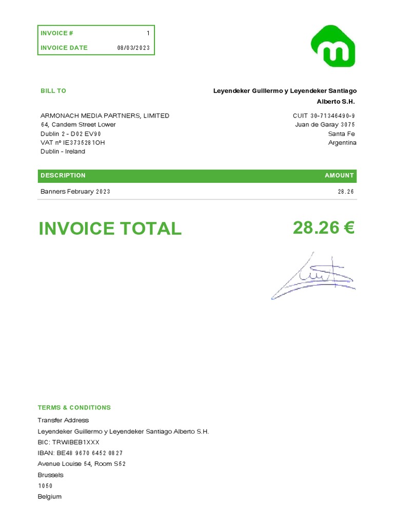 Invoice for Leyendeker - Feb 2023 | PDF
