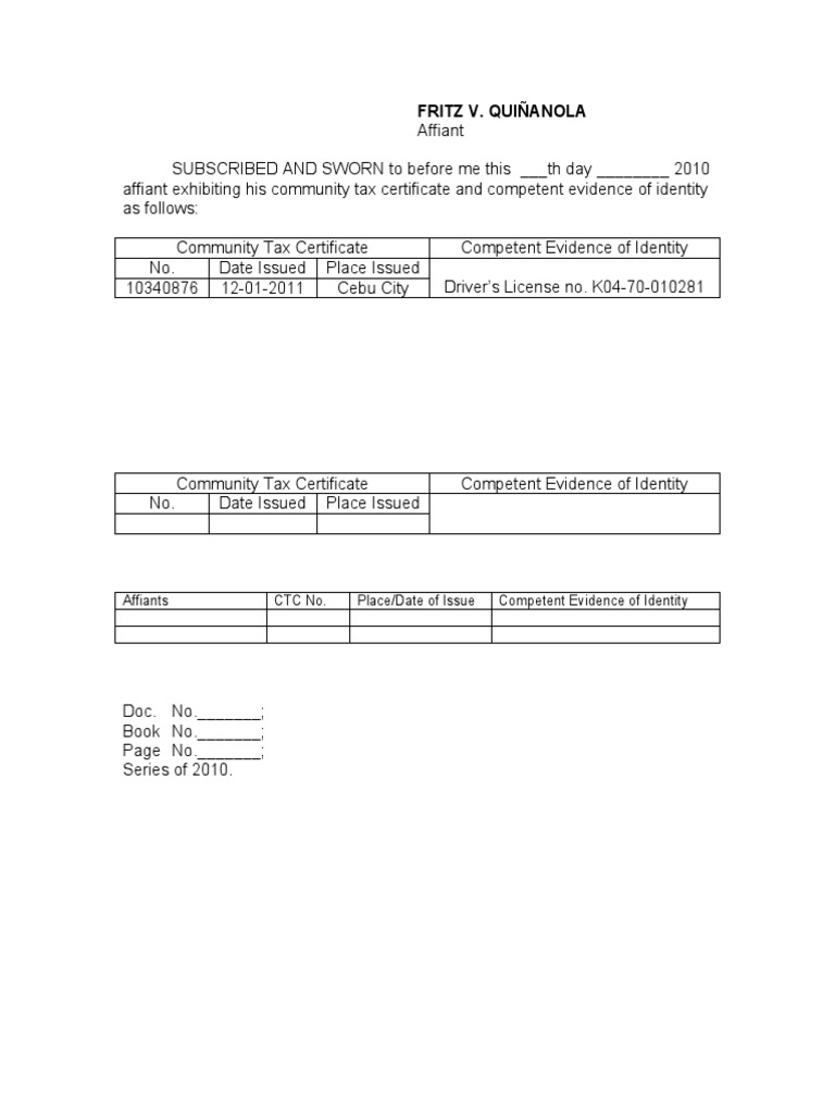 Affidavit Jurat PDF