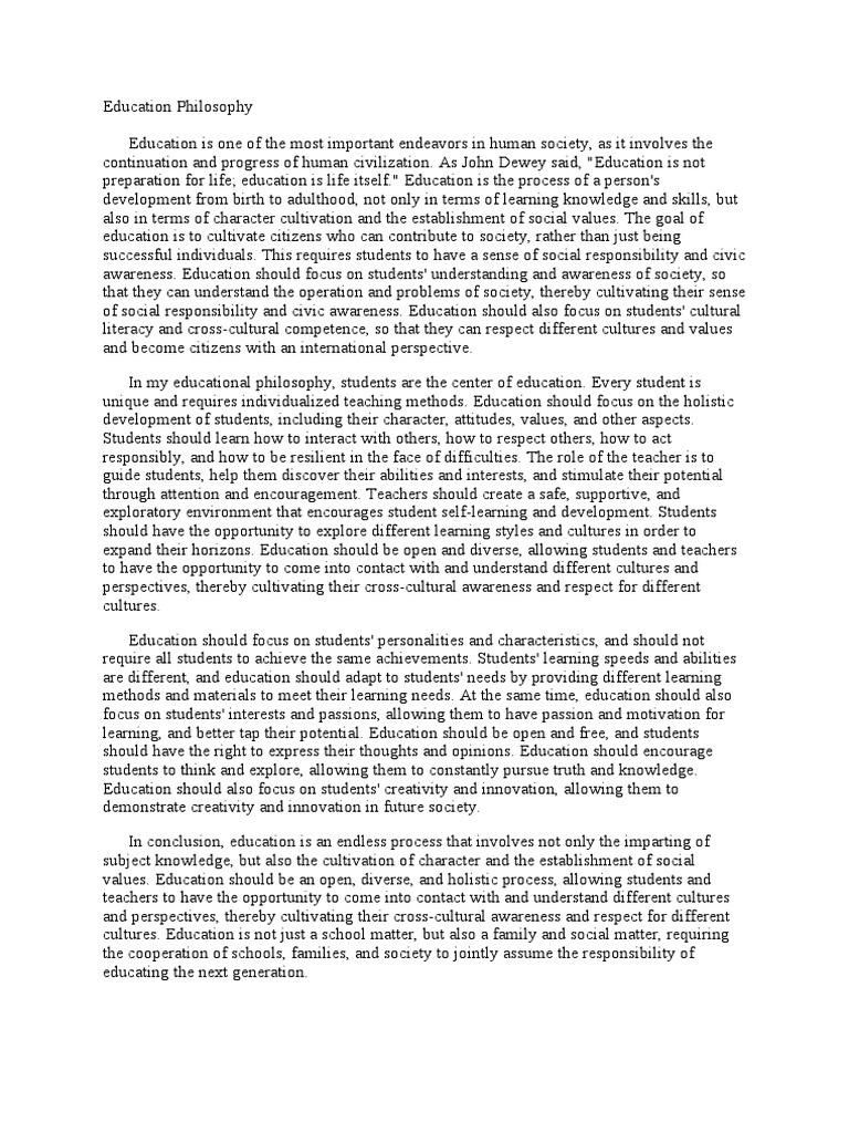 Education Philosophy PDF