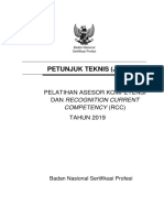 Petunjuk Teknis (JUKNIS) - Pelatihan Asesor Kompetensi Dan Recognition Current Competency (RCC) Tahun 2019