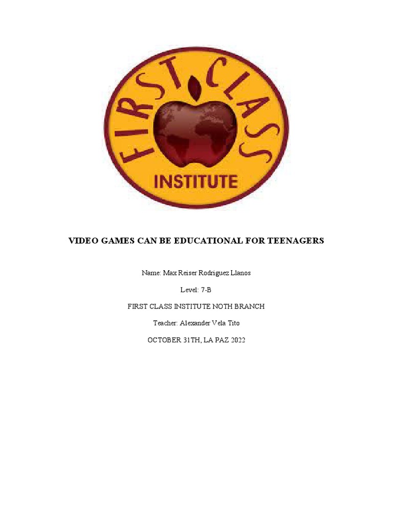 Video Games Can Be Educational For Teenagers (Max) | PDF | Video Games ...