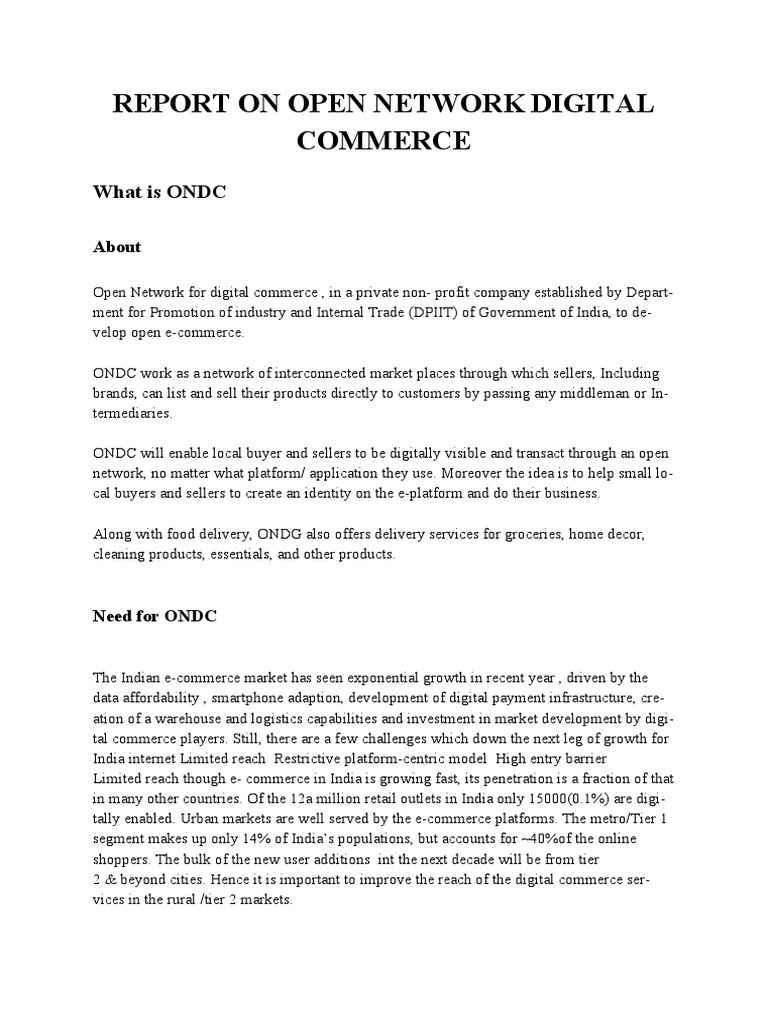 Report on ondc pdf