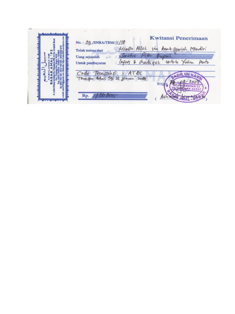 Kwitansi Pembayaran Motor | PDF