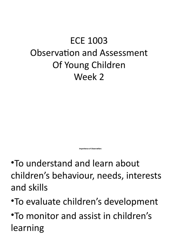 Observation in Early Childhood | PDF | Educational Assessment | Observation