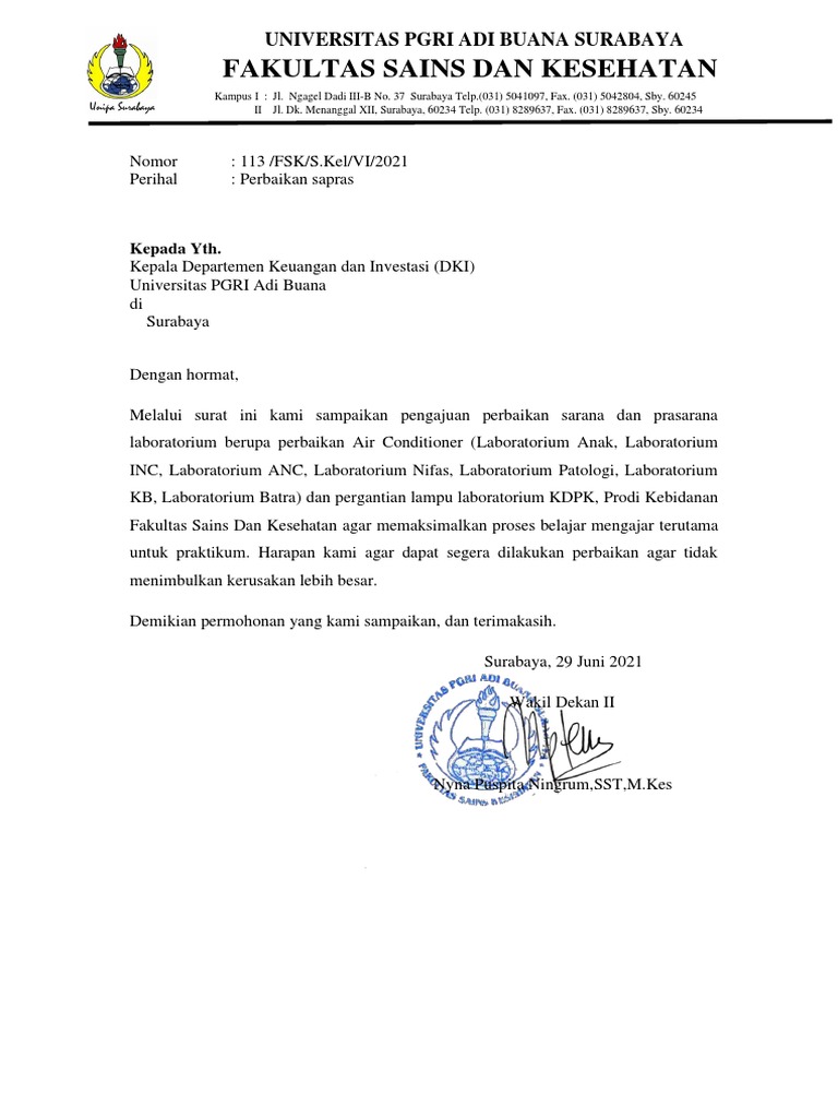 Surat Perbaikan | PDF