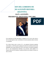 Resumen Del Gobierno de Ricardo Alfonsín Historia Argentina