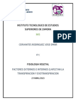 Factores Transpiración y Evotranspiración