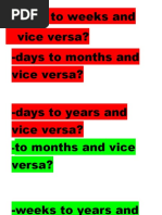 Converting Days, Weeks, Months and Years | PDF | Cognition