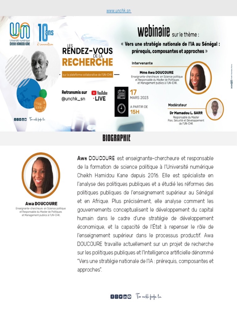 BIO Awa Doucour RV De La Recherche 11 Mai PDF