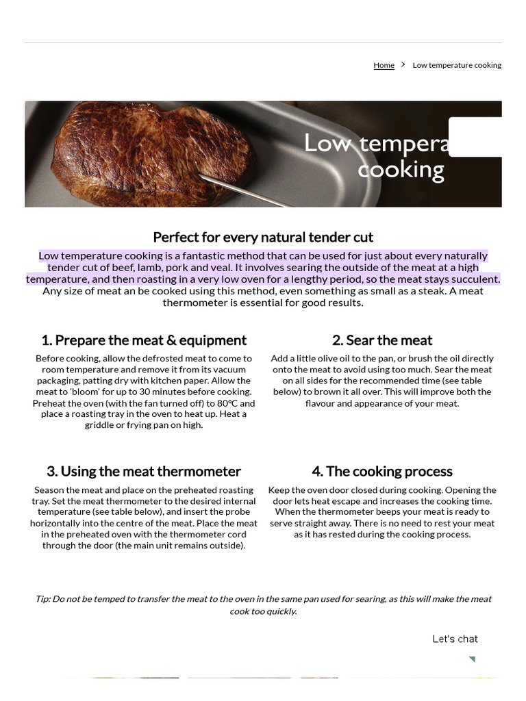 How To Cook Meat With Low Temperature Cooking Recipe Donald Russell
